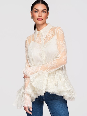 Ombre Blouse in Beige