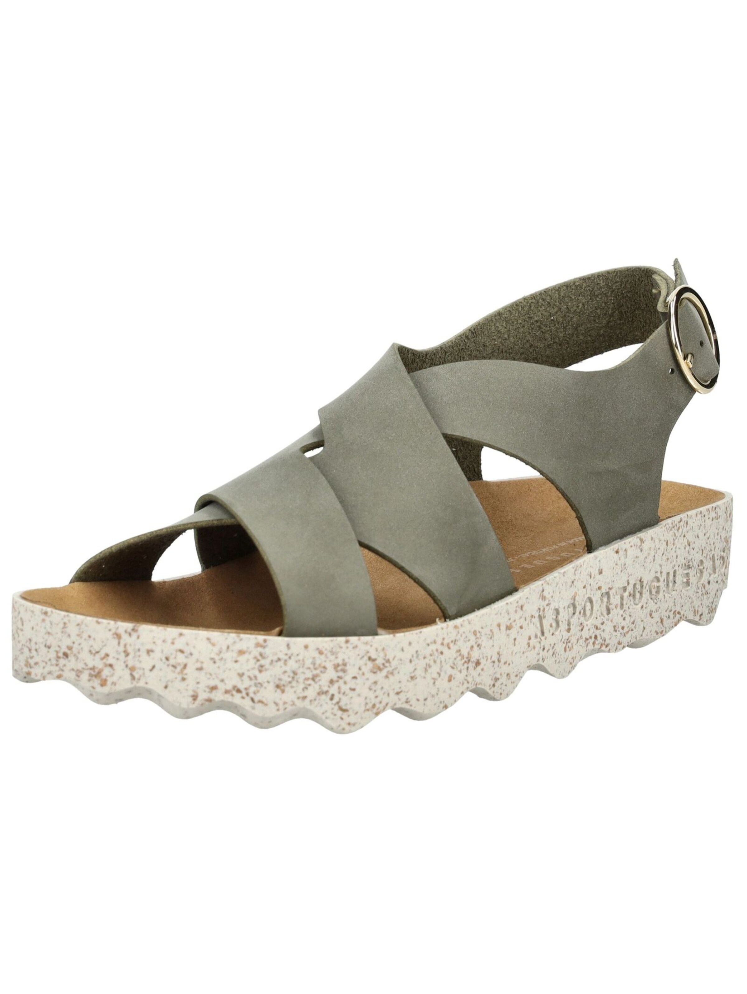 Asportuguesas Sandalen met riem in Groen: voorkant