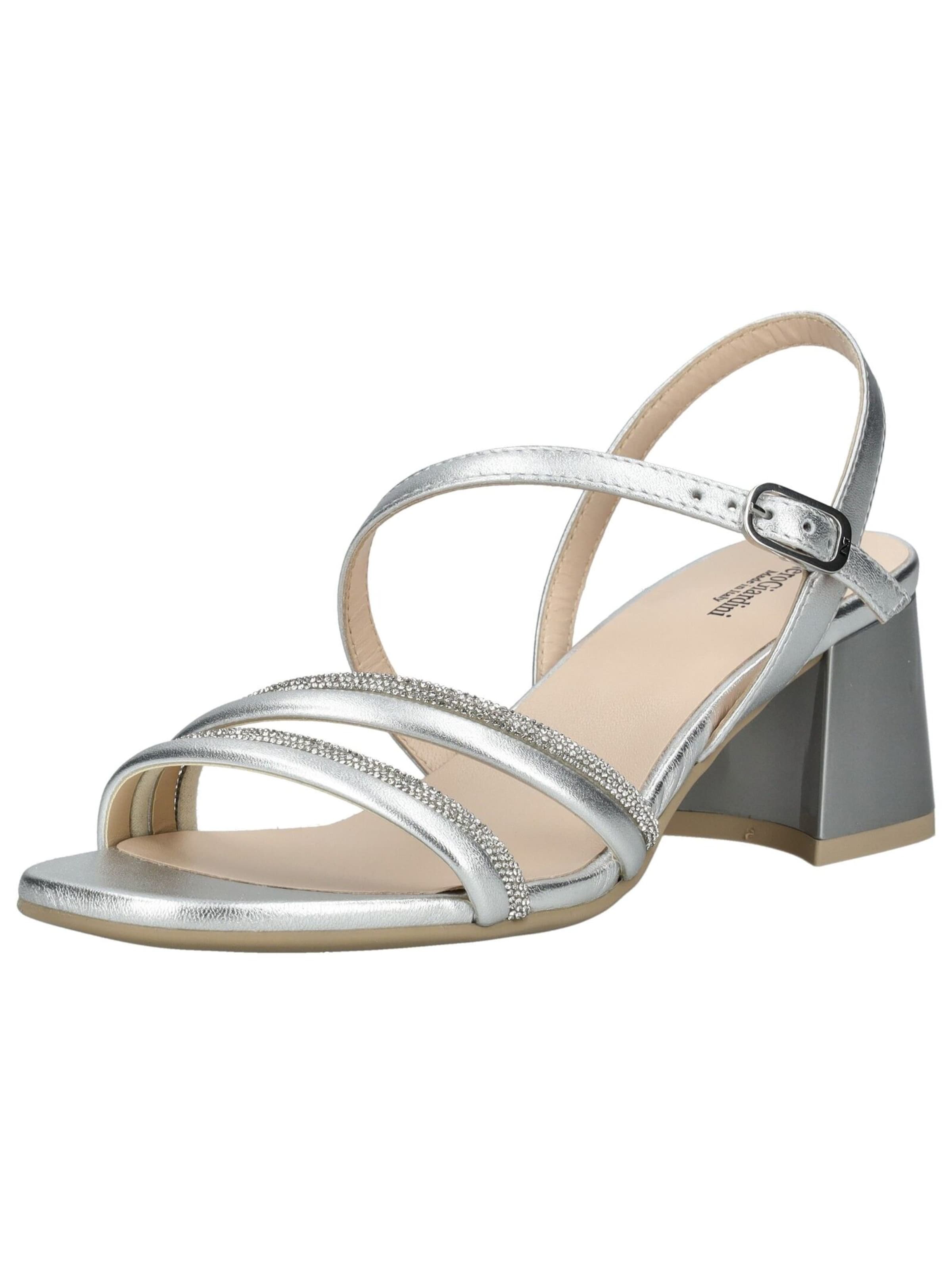 Sandales à lanières Nero Giardini en argent : devant