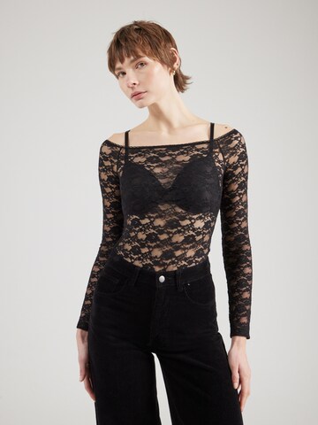 ABOUT YOU - Body camiseta 'Virginia' en negro: frente