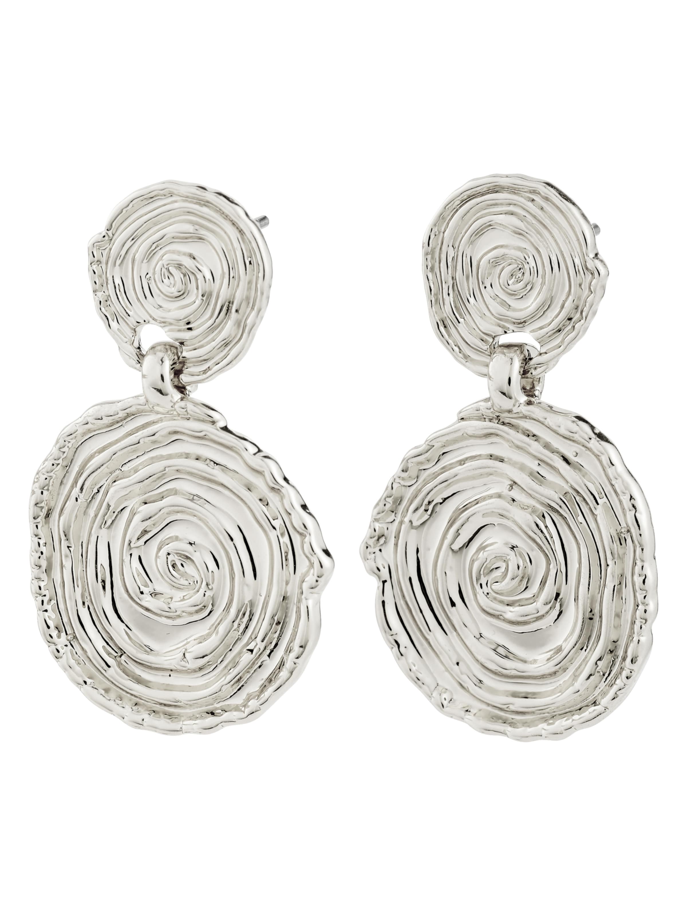 Boucles d'oreilles 'Air' Pilgrim en argent : devant