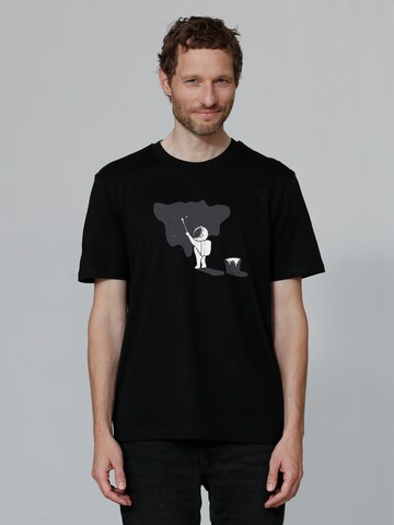 T-Shirt ' Painting space ' Watapparel en noir : devant