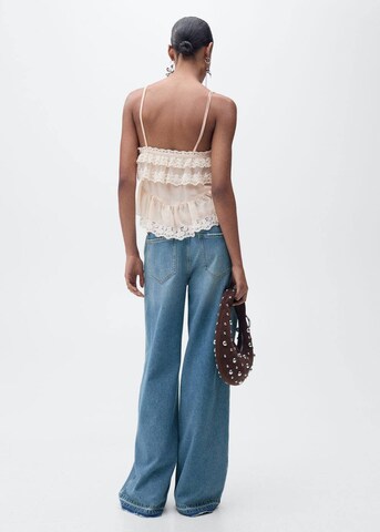 MANGO Wide Leg Jeans 'Aba' in Blau