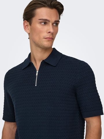 Only & Sons Sweater 'MENU' in Blue