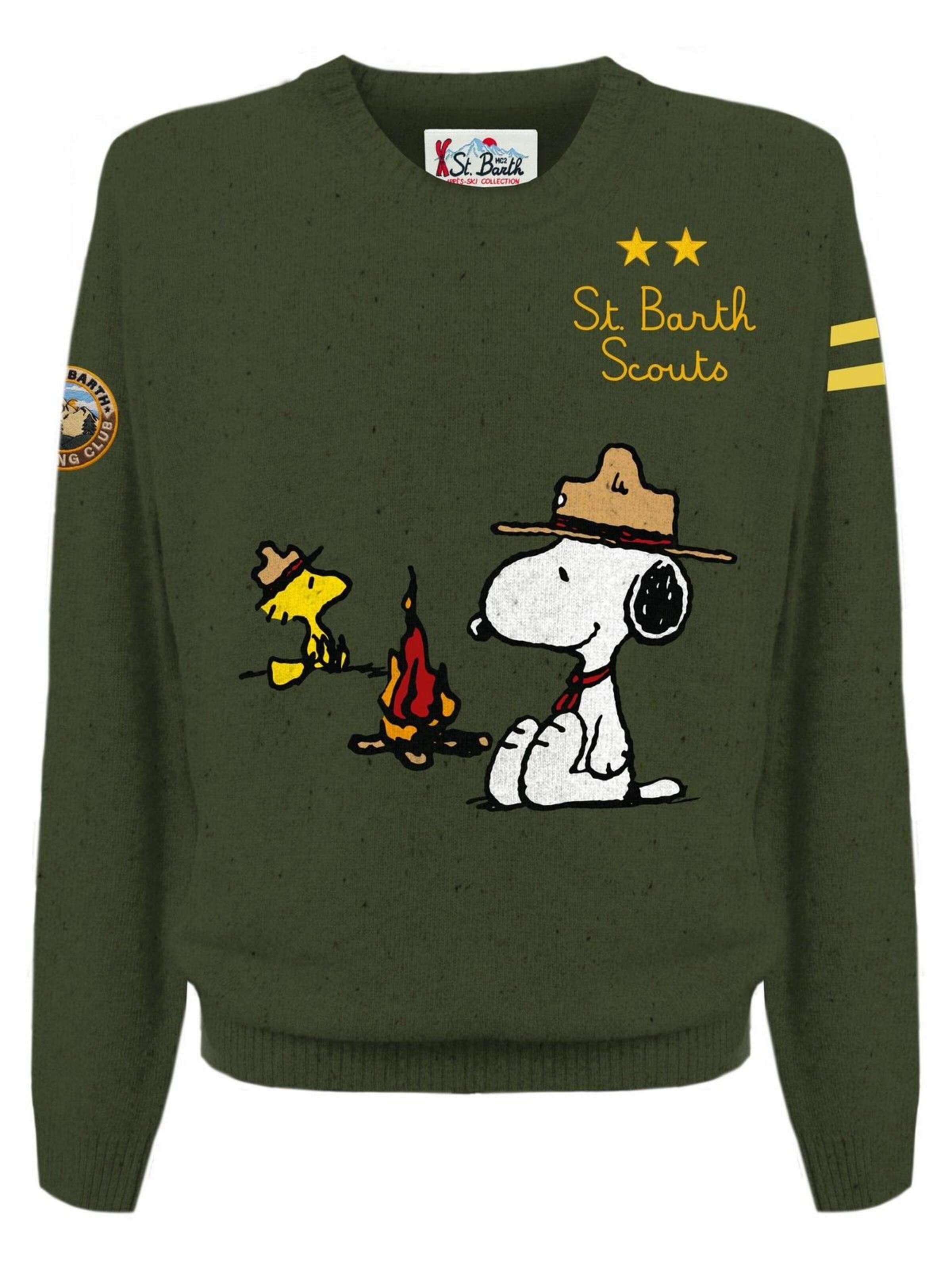 Pull-over MC2 Saint Barth en vert : devant