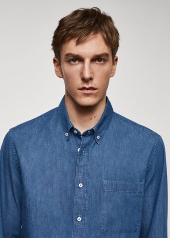MANGO MAN Regular fit Button Up Shirt 'Dakota' in Blue
