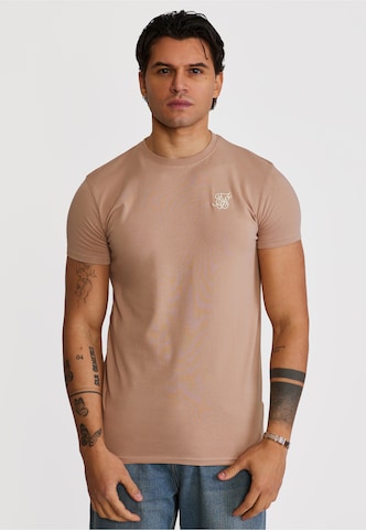 SikSilk - Camiseta 'Essentials' en marrón: frente
