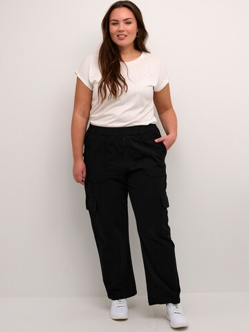 KAFFE CURVE Regular Cargo trousers 'Nana' in Black