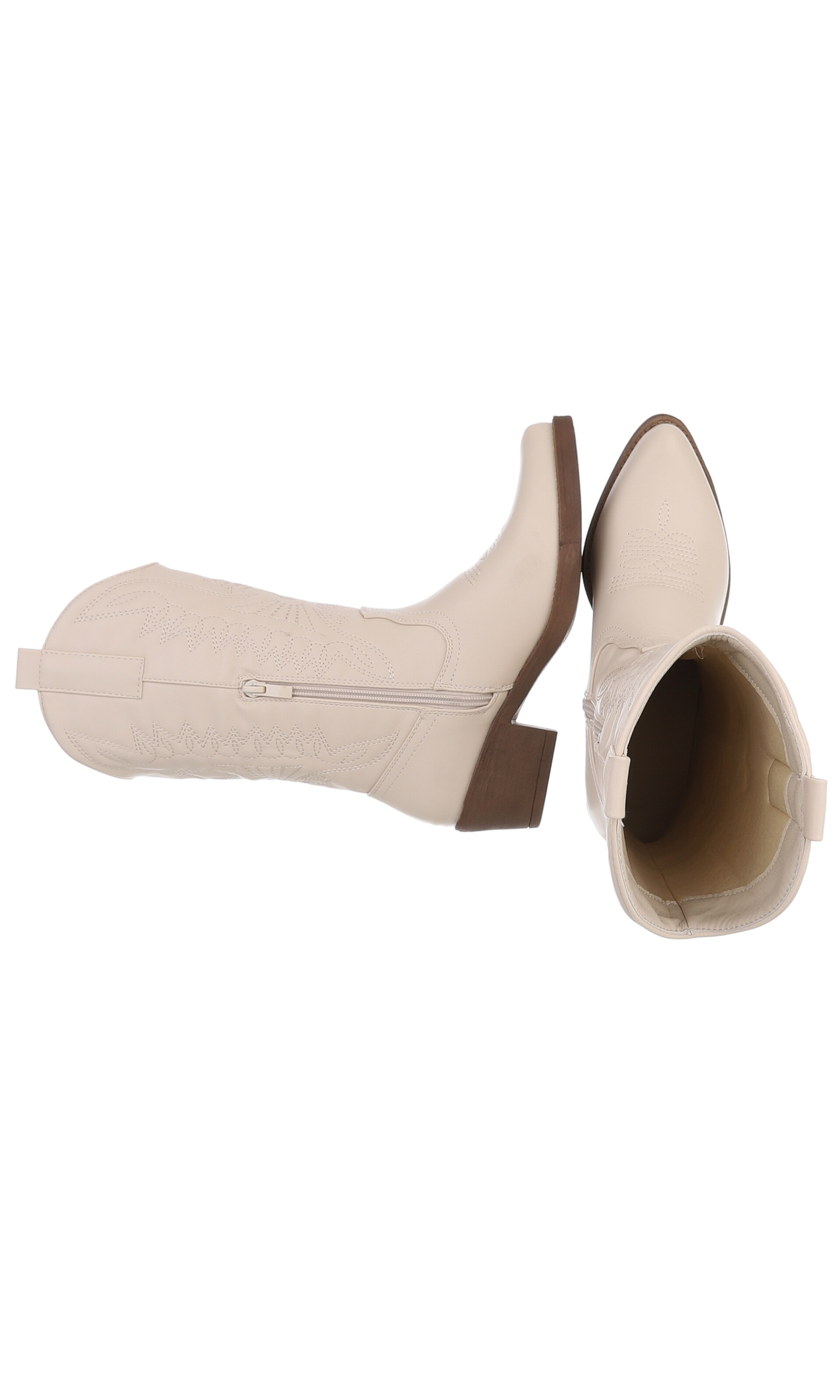 Ital-Design Cowboy Boots in Beige