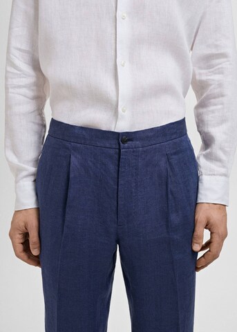 MANGO MAN Regular Pleated Pants 'Salerno' in Blue