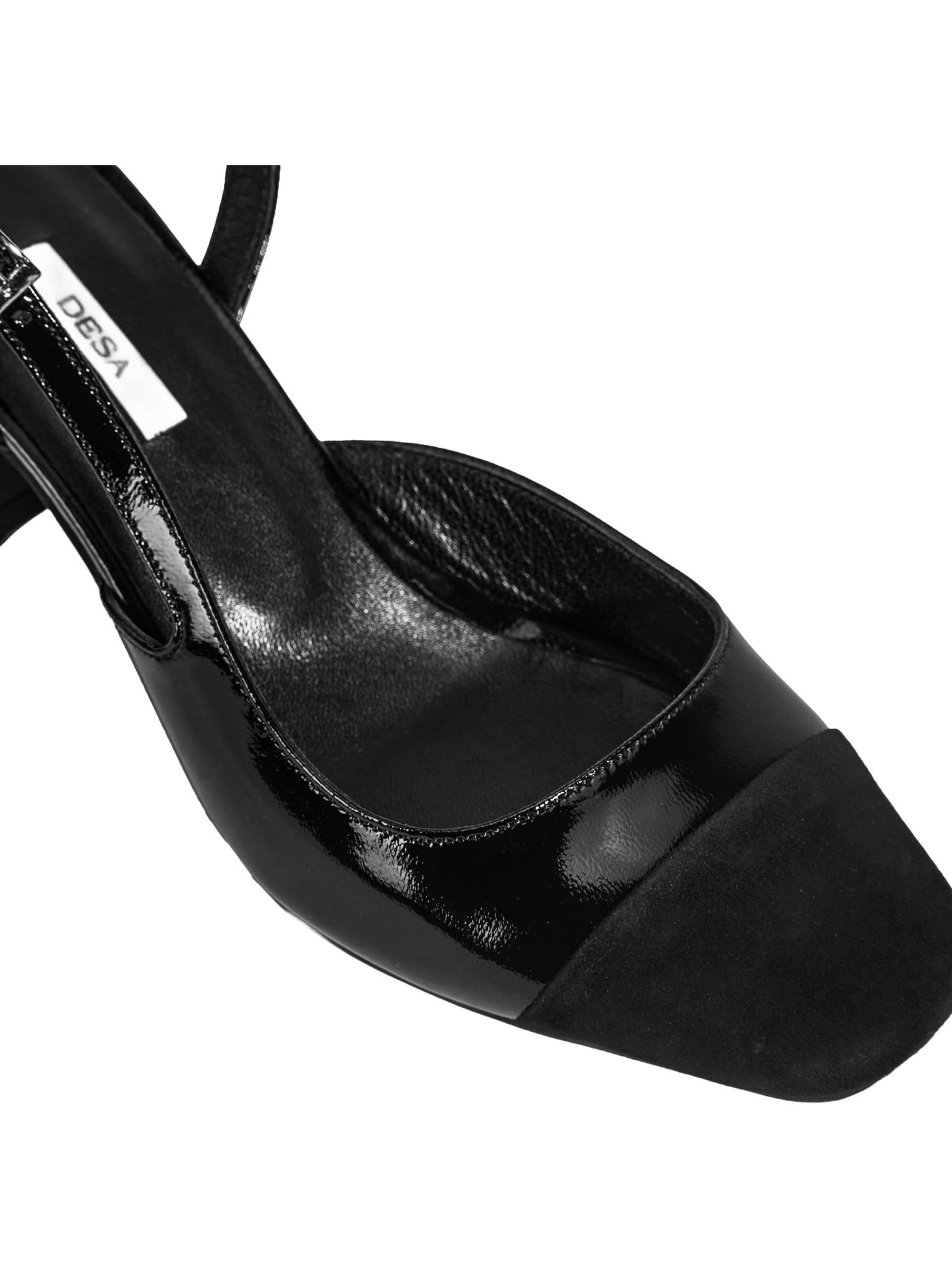 Desa Slingpumps 'Blockabsätze' in Zwart