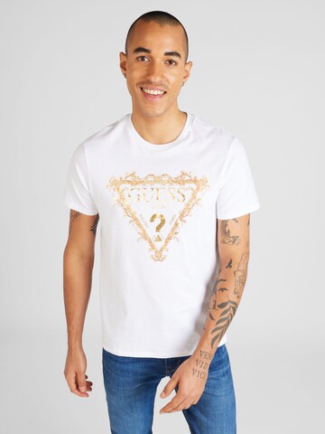GUESS - Camiseta en blanco: frente