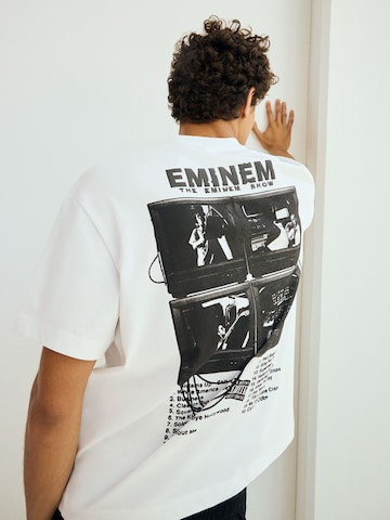Bershka Shirt 'EMINEM' in White