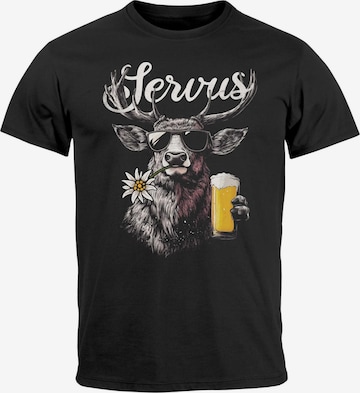 Neverless Shirt 'Servus 3 Bier' in Black: front