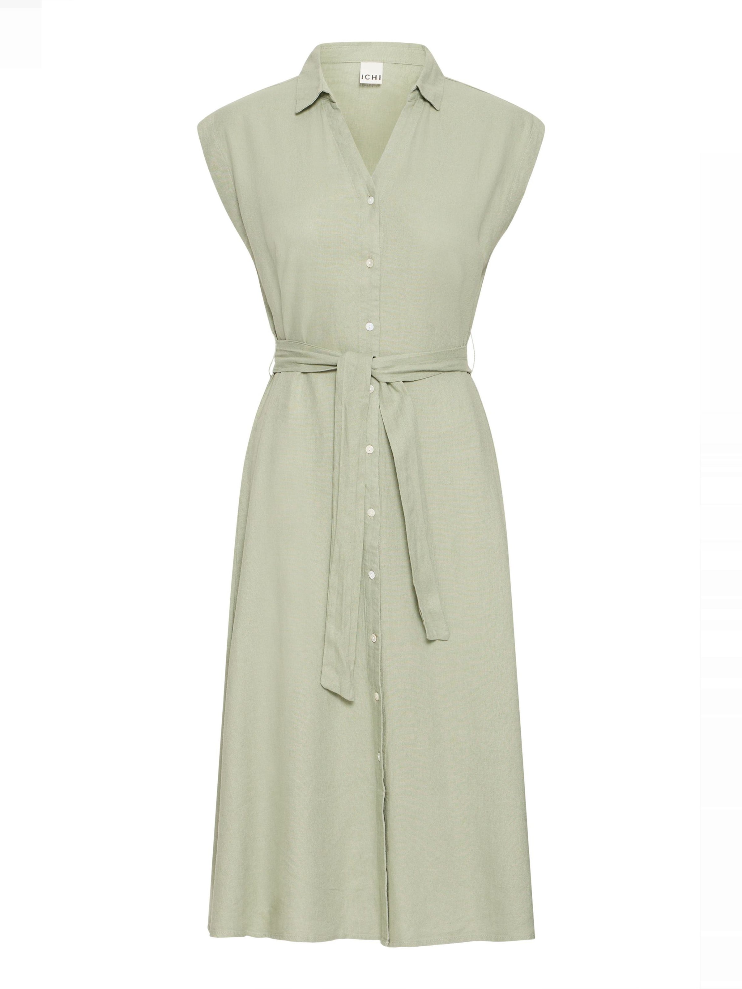 Robe-chemise 'Linno' ICHI en vert : devant