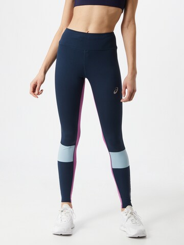 Skinny Pantalon de sport 'VISIBILITY' ASICS en bleu : devant