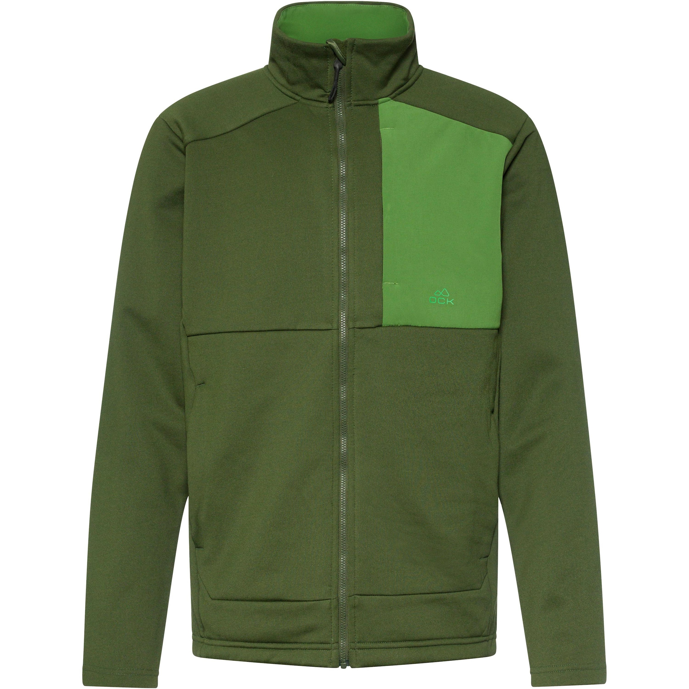 OCK Athletic Zip-Up Hoodie in Green: front