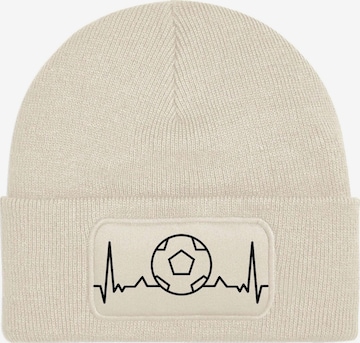Youth Designz Mütze 'Heartbeat Fußball' in Beige: Vorderseite