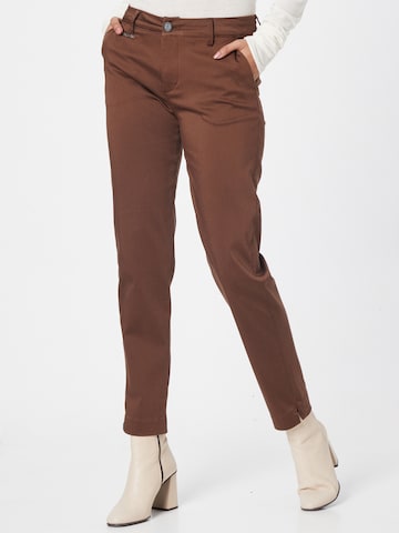 MOS MOSH Regular Chino Pants in Brown: front