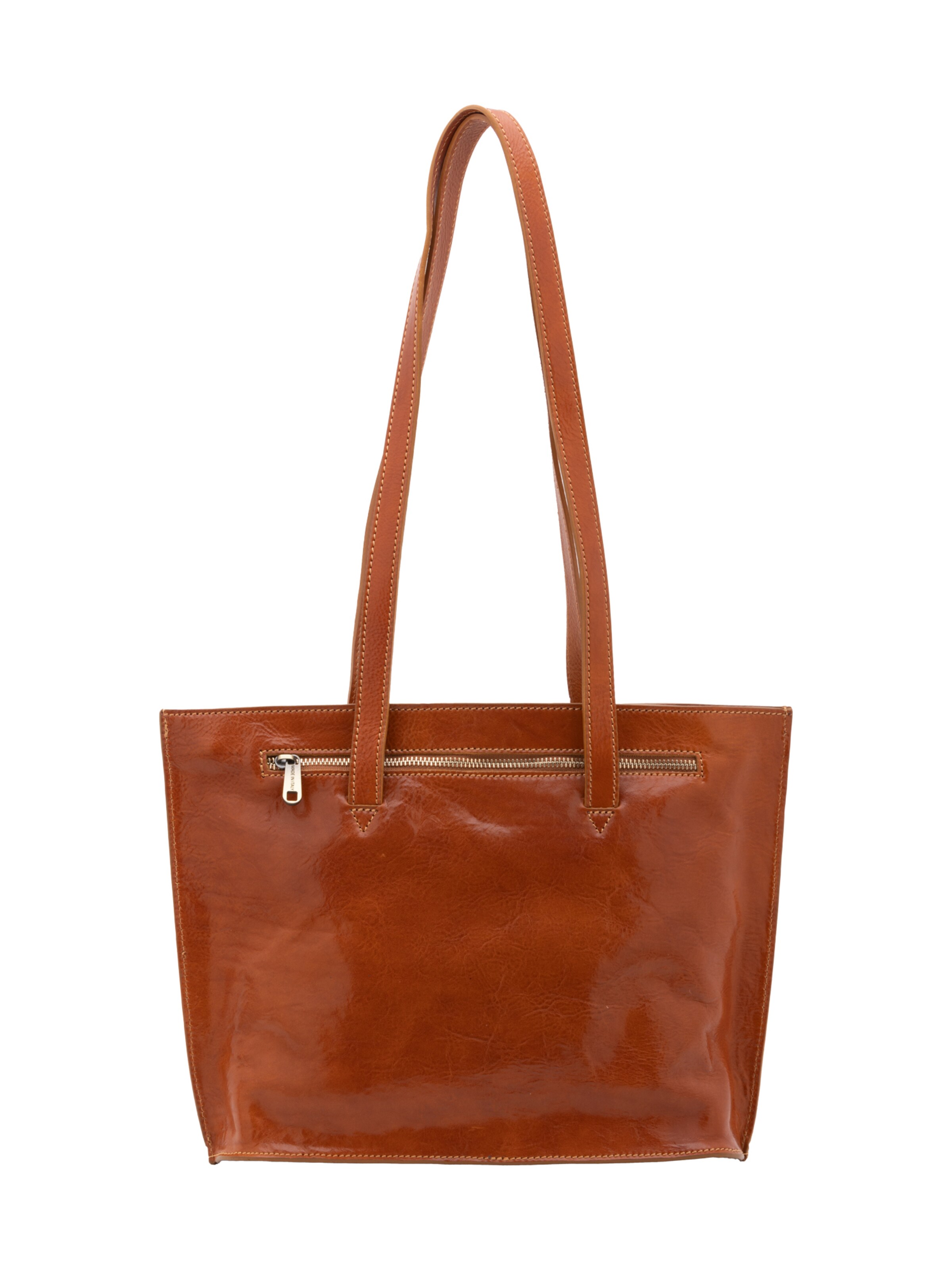 Borsa a spalla 'Borsa a Spalla Donna Pelle Vacchetta - Chiusura Zip Made in Italy' di I Fratelli in beige