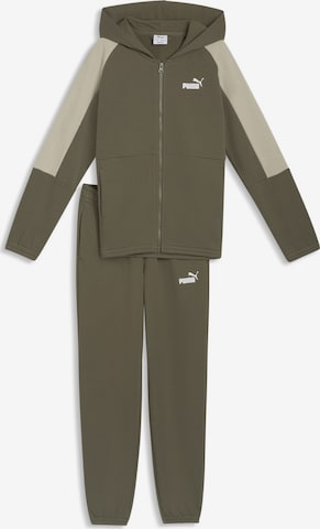 PUMA Trainingspak 'Essentials' in Groen: voorkant