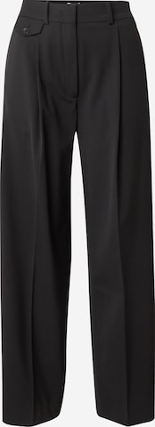 Pantaloni con pieghe di & Other Stories in nero: frontale