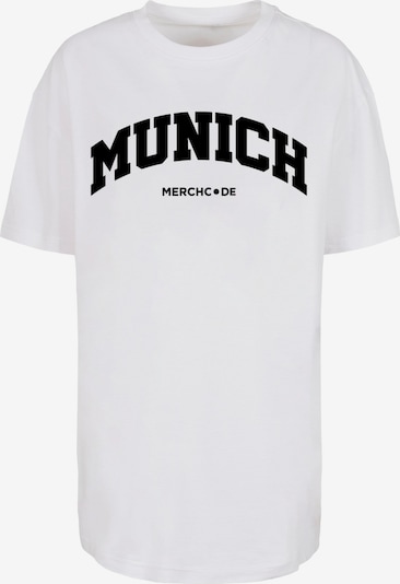 Merchcode T-shirt oversize 'Munich Wording' en noir / blanc, Vue avec produit