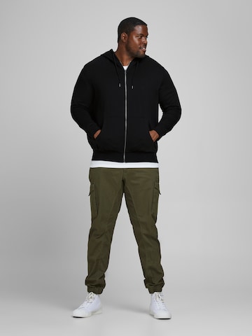 Jack & Jones Plus Zip-Up Hoodie in Black