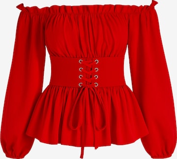 Chemisier Elara en rouge : devant