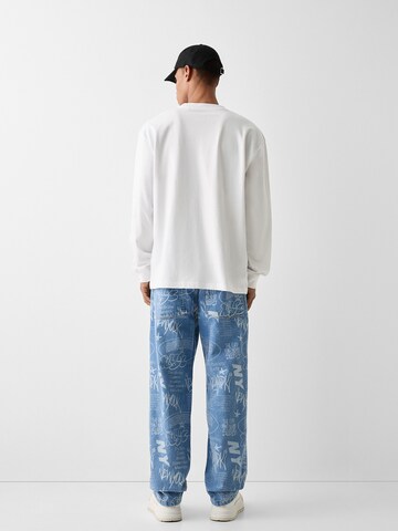 Bershka Loosefit Jeans in Blau