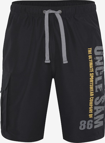 UNCLE SAM Regular Pants in Black: front