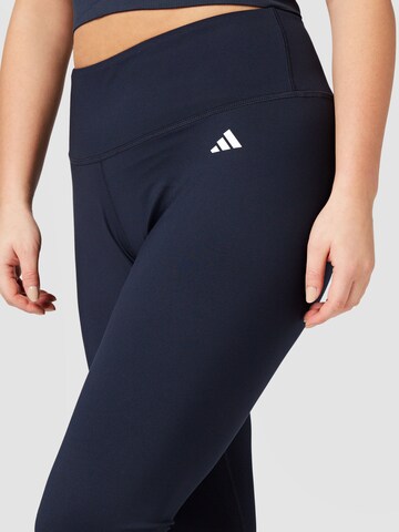 ADIDAS PERFORMANCE Skinny Workout Pants 'Essentials High-Waisted ' in Blue