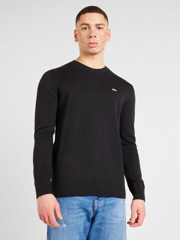 Pull-over 'ESSENTIAL' Tommy Jeans en noir : devant