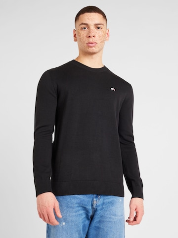 Tommy Jeans Sweter 'ESSENTIAL' w kolorze czarny: przód