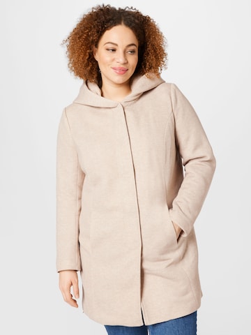 Manteau mi-saison 'Sedona' ONLY Carmakoma en beige : devant