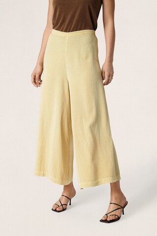 SOAKED IN LUXURY Wide Leg Hose 'Vivek' in Gelb: predná strana