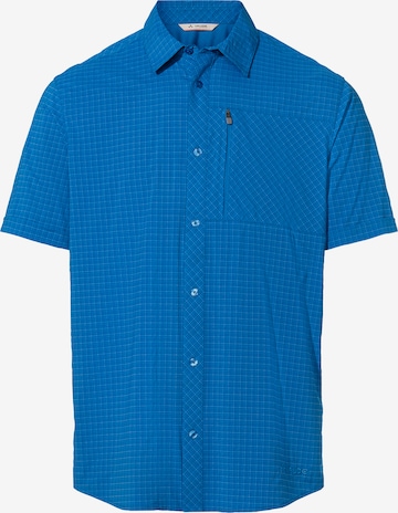 VAUDE Athletic Button Up Shirt 'Seiland IV' in Blue: front
