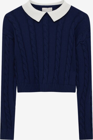 Pull&Bear Sveter - námornícka modrá / biela, Produkt