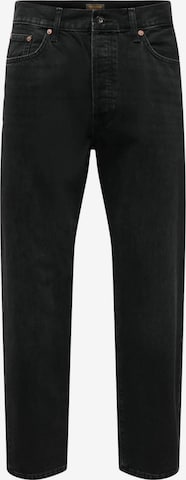 Only & Sons Loose fit Trousers 'ONLY & SONS ONSTYE LOOSE TPE WB 0131AZG DNM JEANS' in Black: front