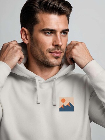 Neverless Sweatshirt 'Minimal Mountain' in Beige