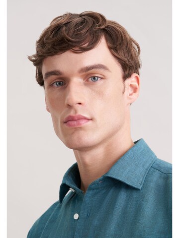 Coupe regular Chemise business 'Smart Linen' SEIDENSTICKER en bleu