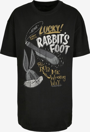 F4NT4STIC T-shirt oversize 'Looney Tunes Bugs Bunny Rub Me The Wrong Way' en moutarde / gris / noir / blanc, Vue avec produit