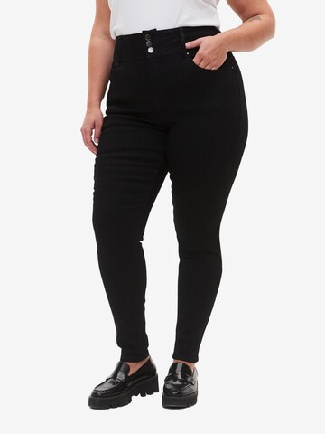 Zizzi Skinny Jeans 'BEA FIT' in Zwart: voorkant