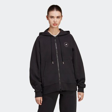 ADIDAS BY STELLA MCCARTNEY Athletic Zip-Up Hoodie in Black: front