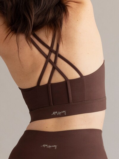 Hey Honey Sport bh 'Criss Cross' in XS in de kleur Bruin, Productweergave