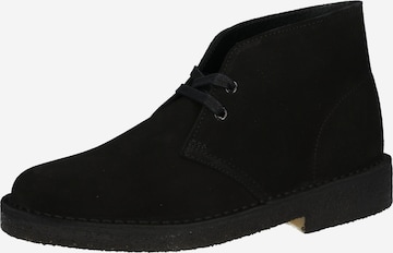 Clarks Originals - Zapatos con cordón 'Desert' en negro: frente