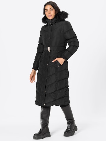 River Island Winter Coat in Black: front