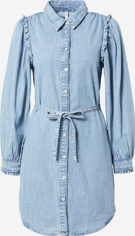 Robe-chemise ONLY en bleu : devant