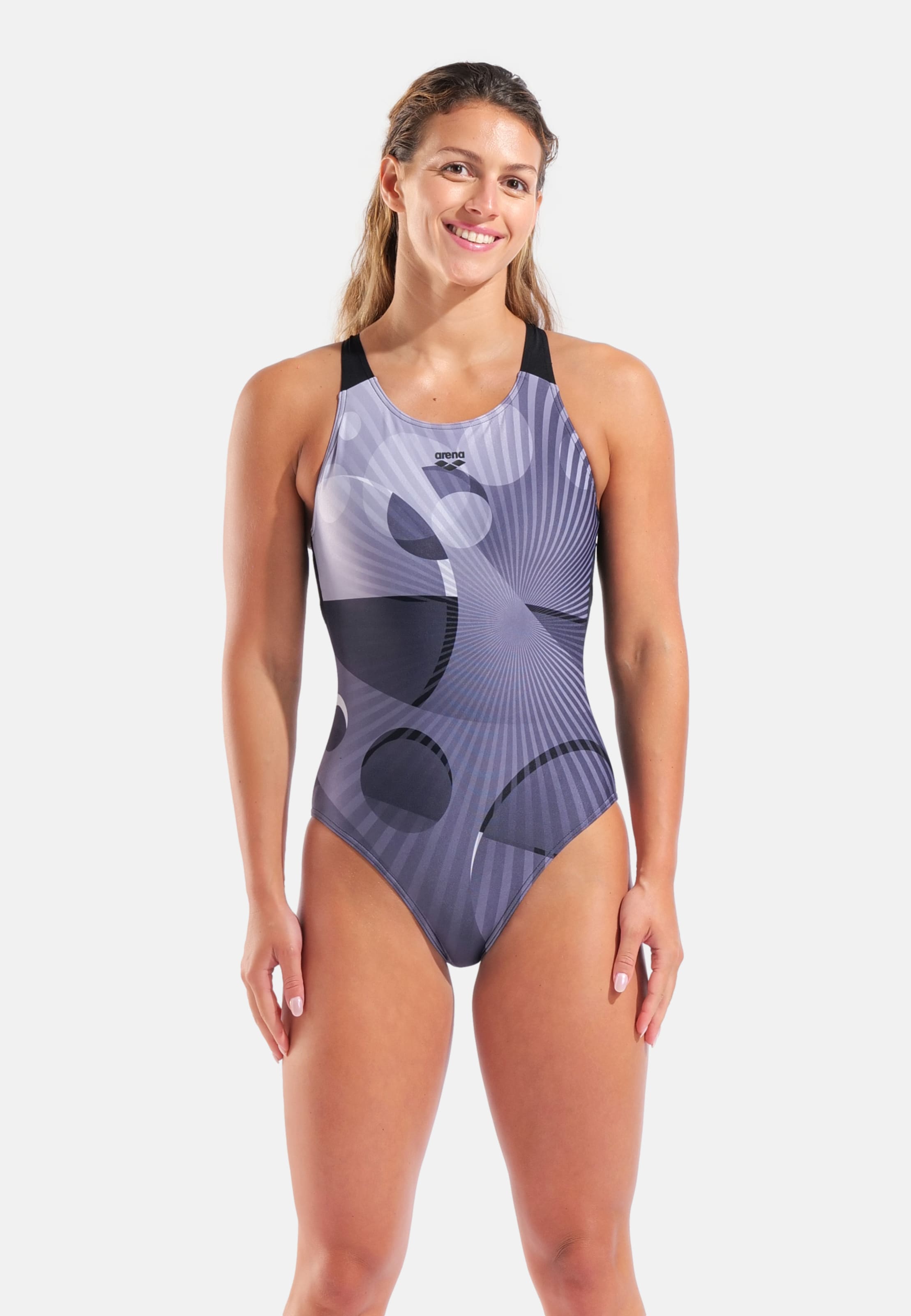 ARENA Dames overlap badpak V Back One Piece badpak voor dames