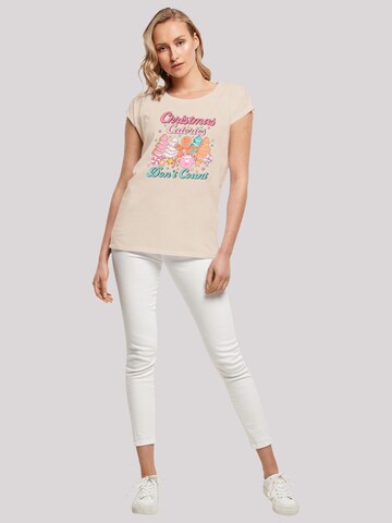 T-shirt 'Christmas Calories Dont Count Candy' F4NT4STIC en beige